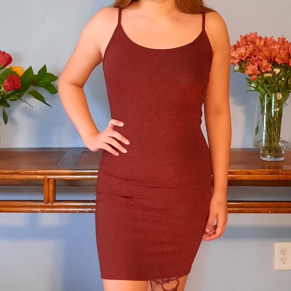 Burgundy shimmery dress